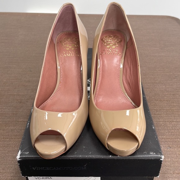 Vince Camuto Blush smooth patent platform peep two with original box - Picture 2 of 4
